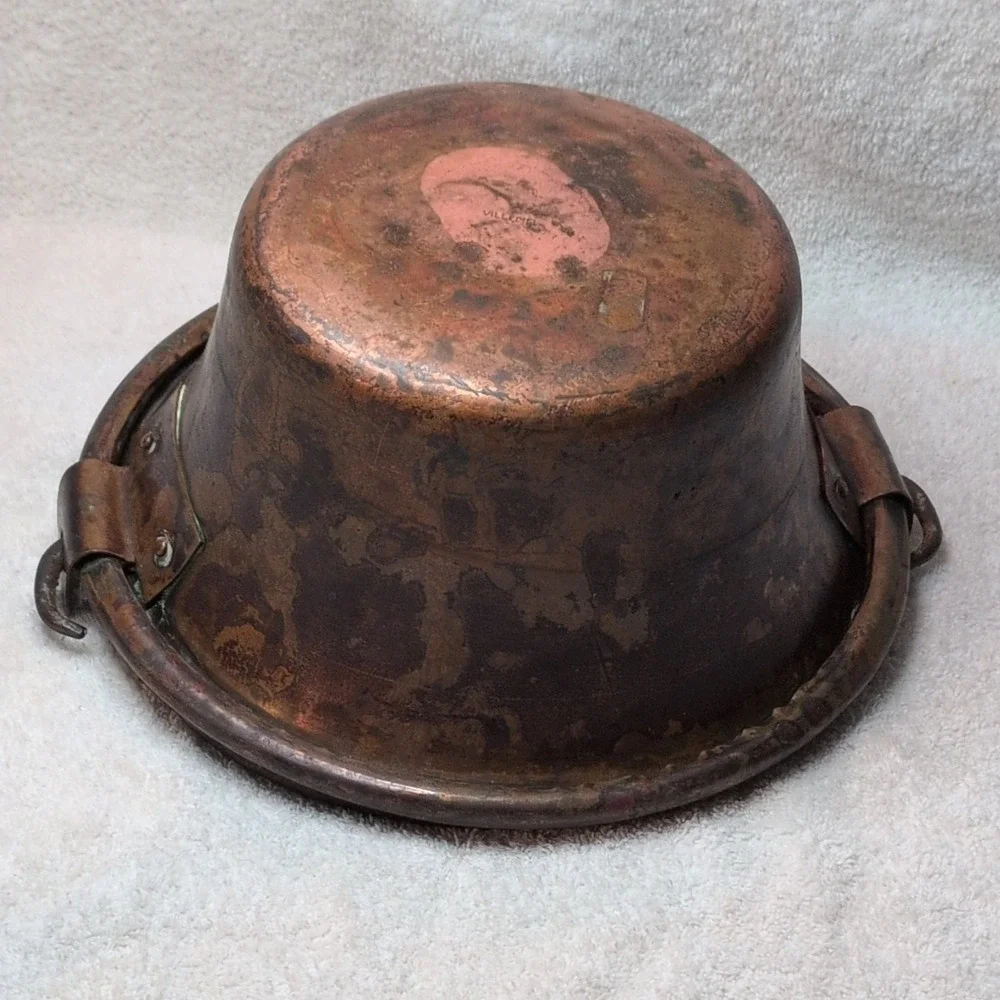 Antique French Copper Cauldron Pot 10.5